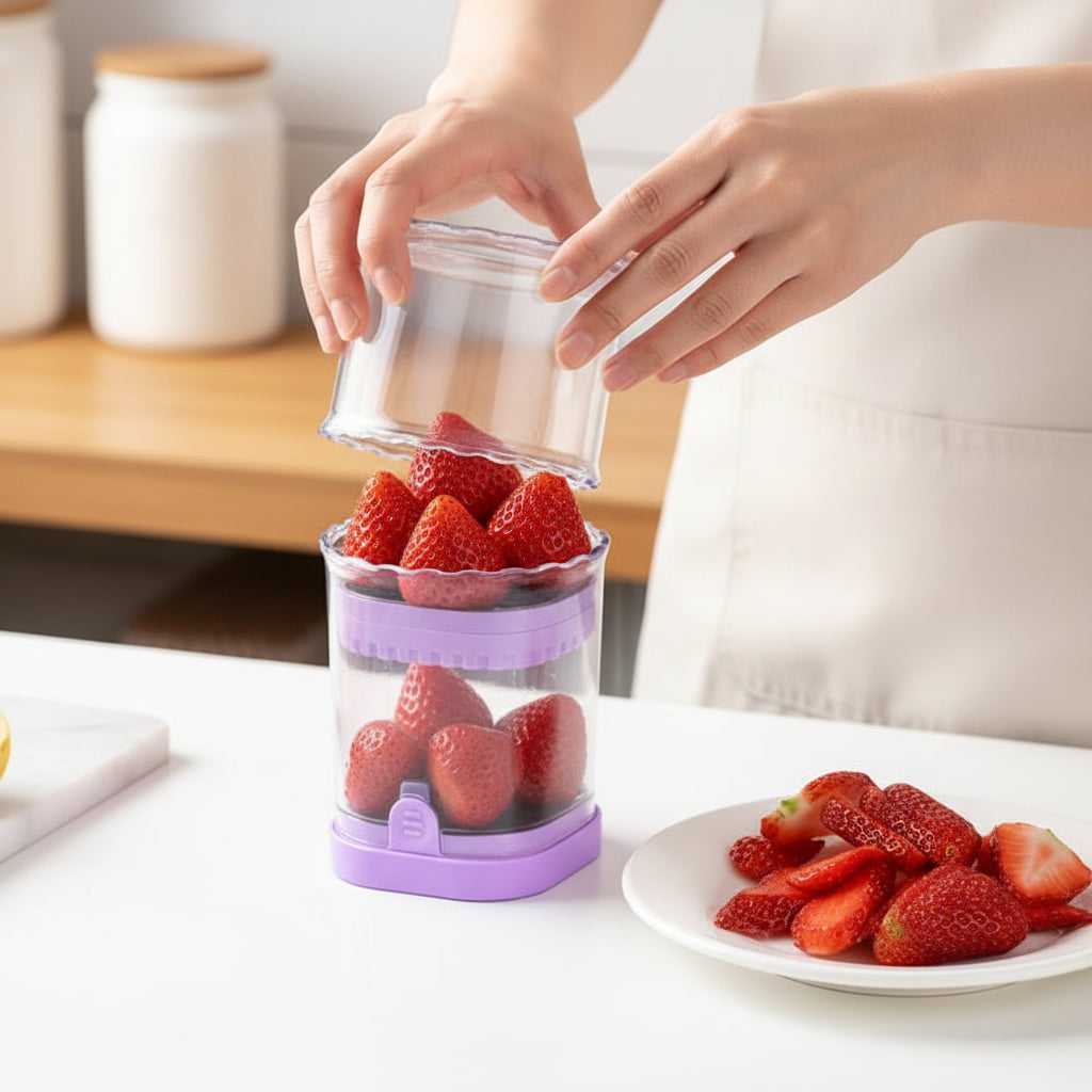 Fruit Slicer 8 Blades Easy Use Strawberry