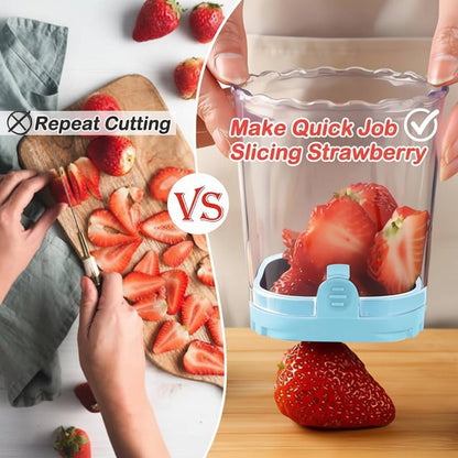 Fruit Slicer 8 Blades Easy Use Strawberry