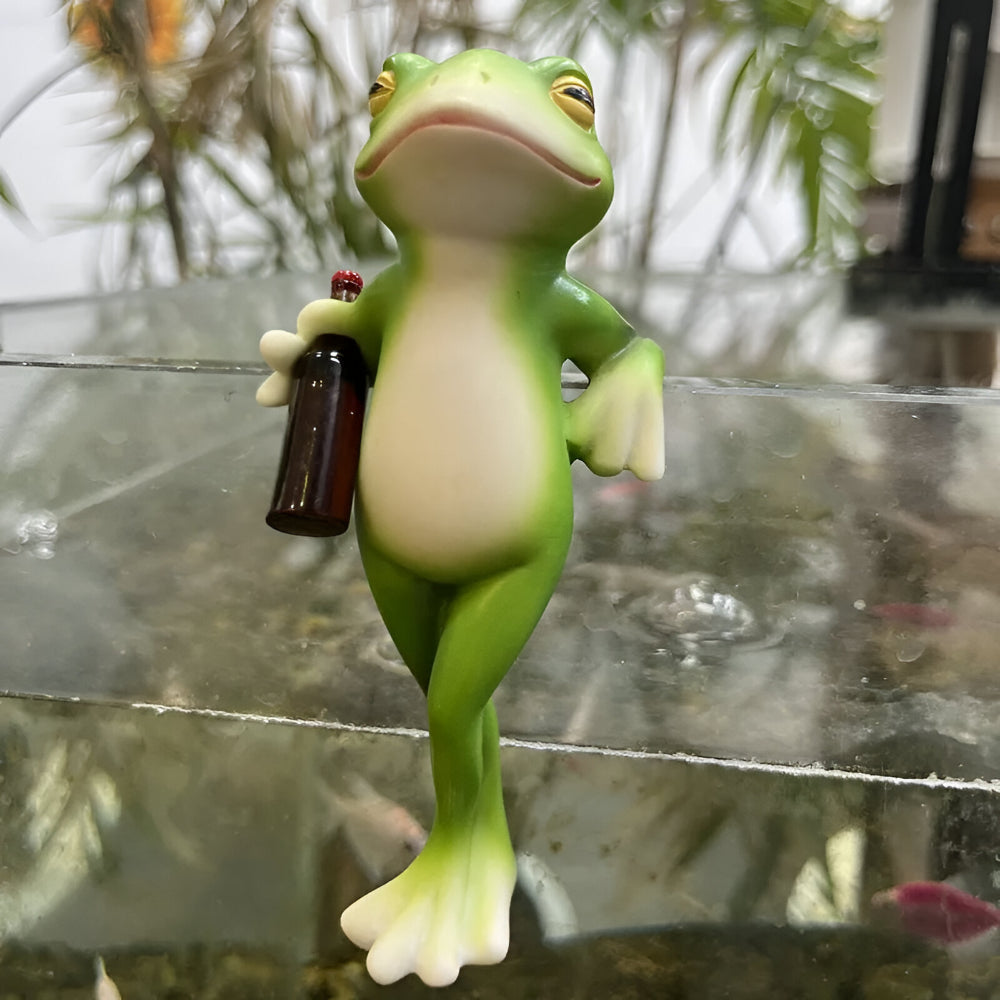 Garden Decor Frog Plant Pot Edge Hanging