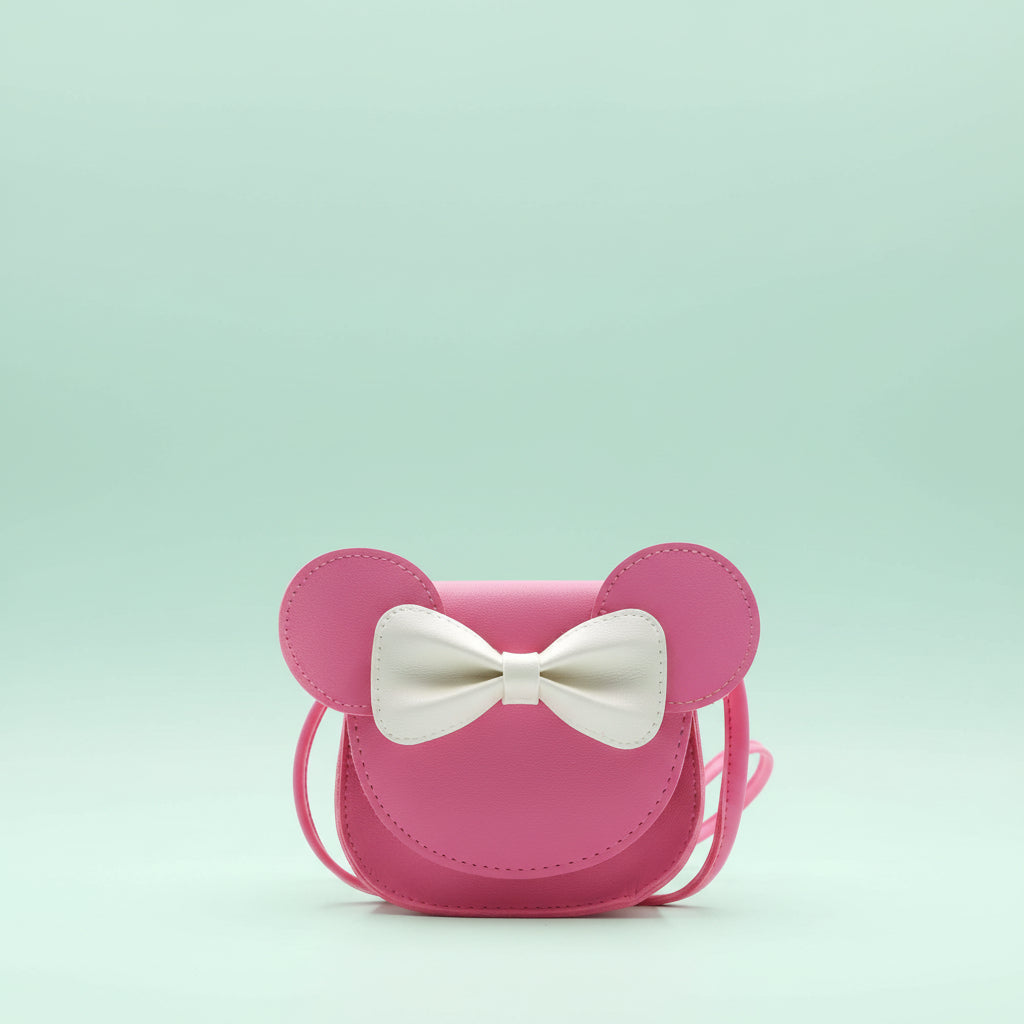 Girls Purse Cute Mouse Crossbody Bag Bow