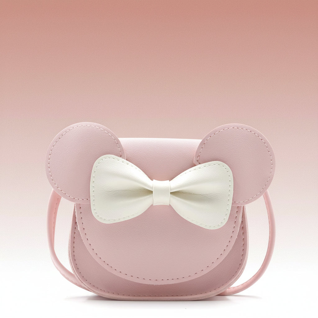Girls Purse Cute Mouse Crossbody Bag Bow