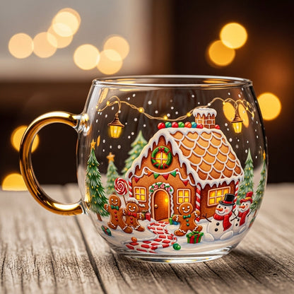 Christmas Glass Mug Winter Motifs Festive