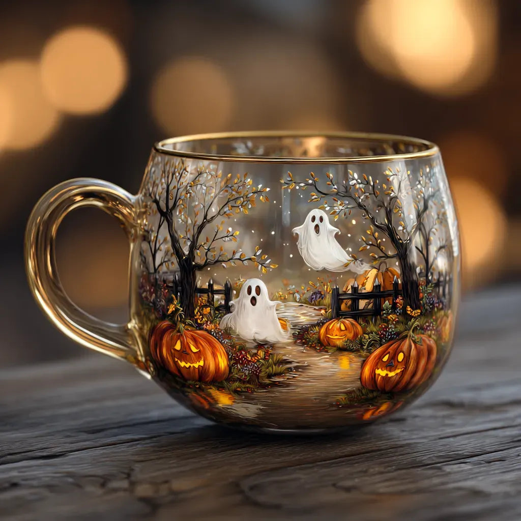Christmas Glass Mug Winter Motifs Festive