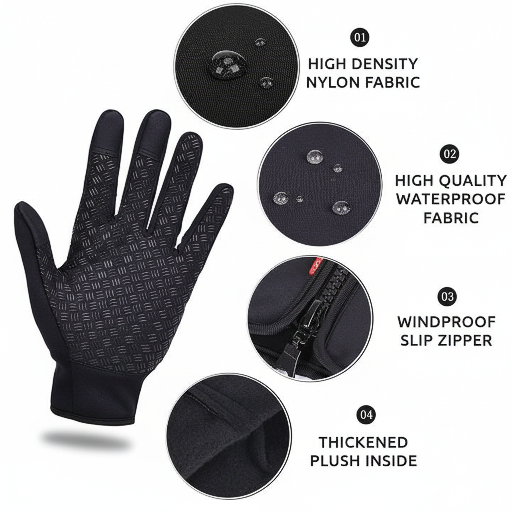 Winter Gloves Touchscreen Thermal Windproof