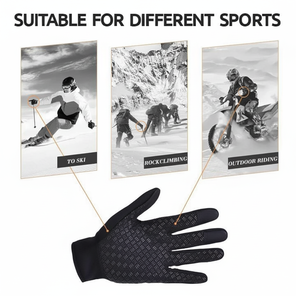 Winter Gloves Touchscreen Thermal Windproof