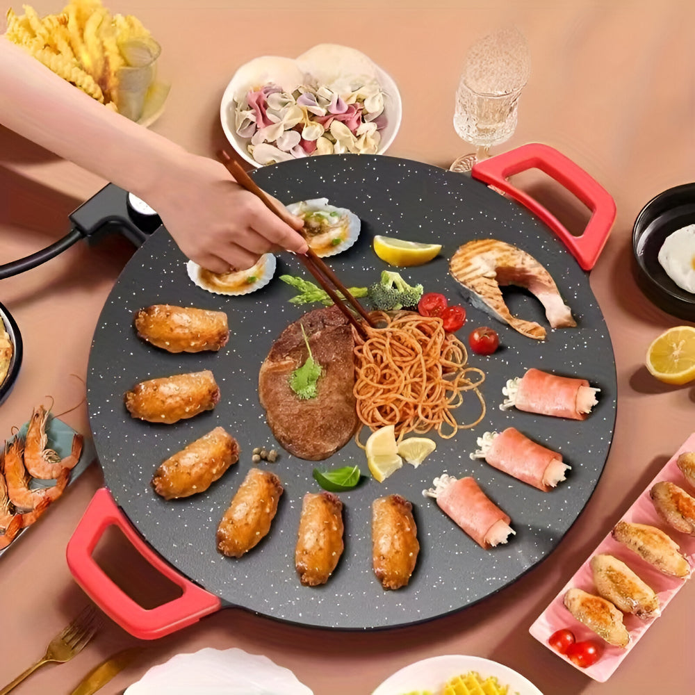 Grill Pan Cast Iron Smokeless Indoor Cooking
