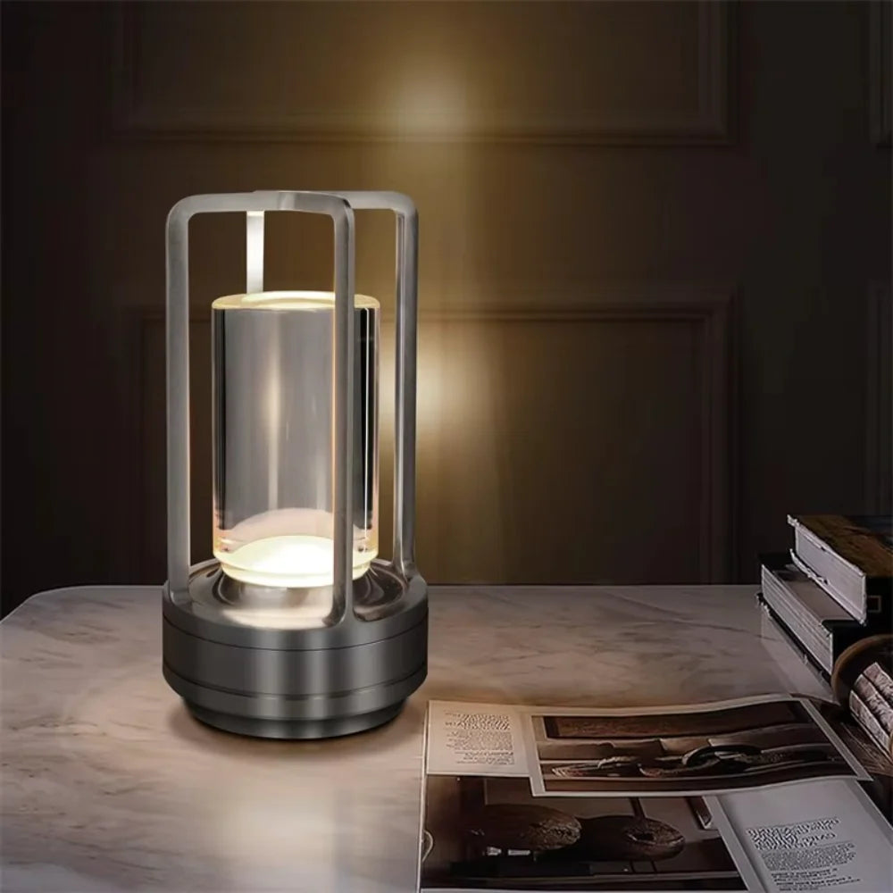 Table Lamp Modern Metal Cylinder LED Light