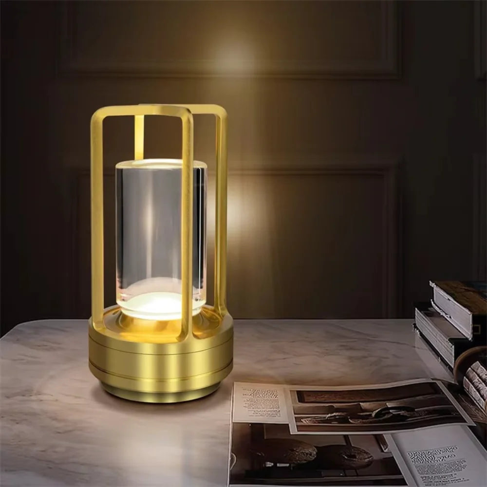 Table Lamp Modern Metal Cylinder LED Light