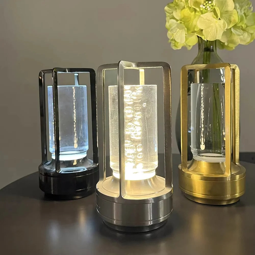 Table Lamp Modern Metal Cylinder LED Light