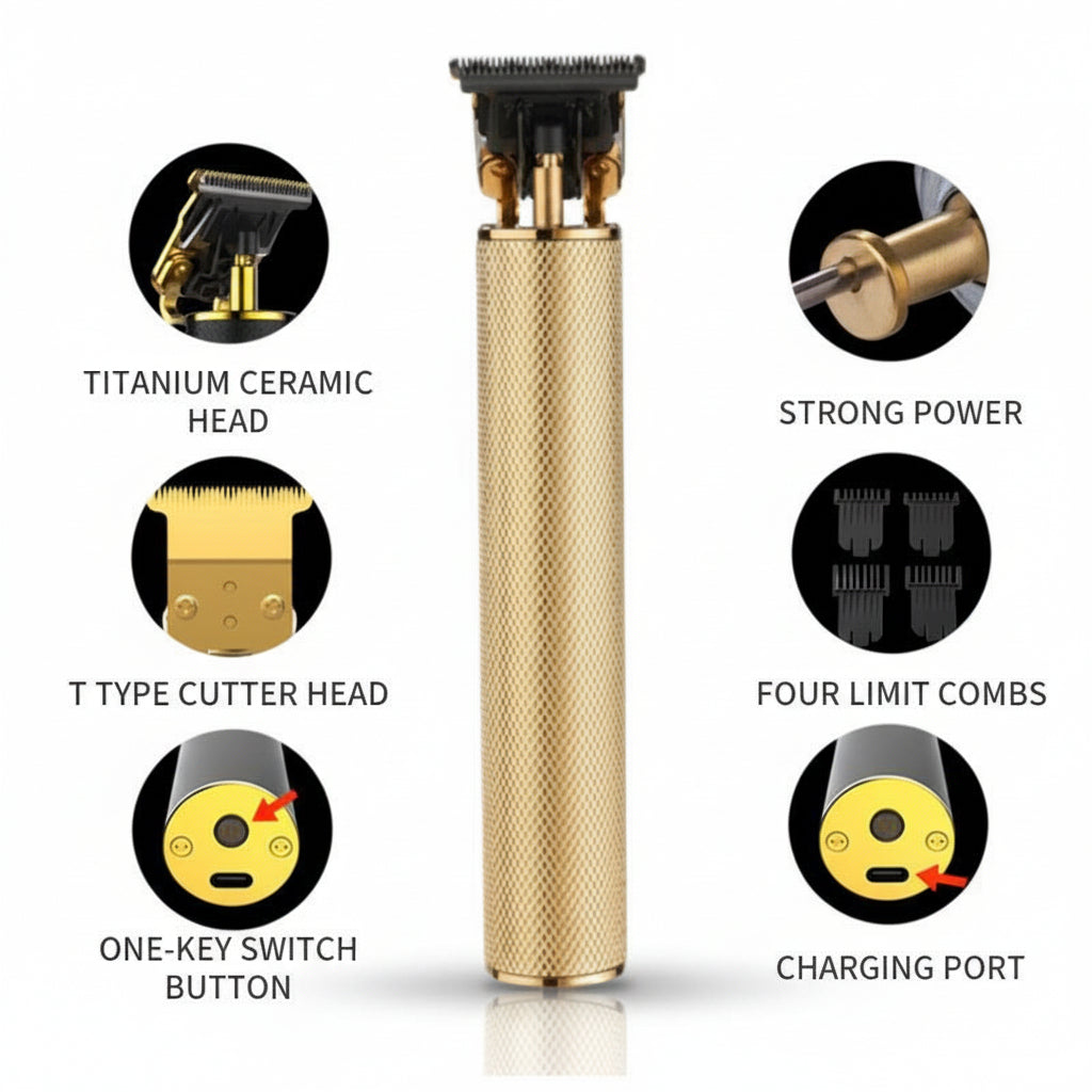 Hair Trimmer Professional T Blade Cordless