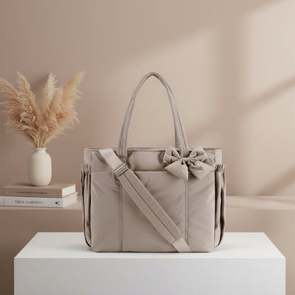Tote Bag Womens Bow Nylon Shoulder Handbag