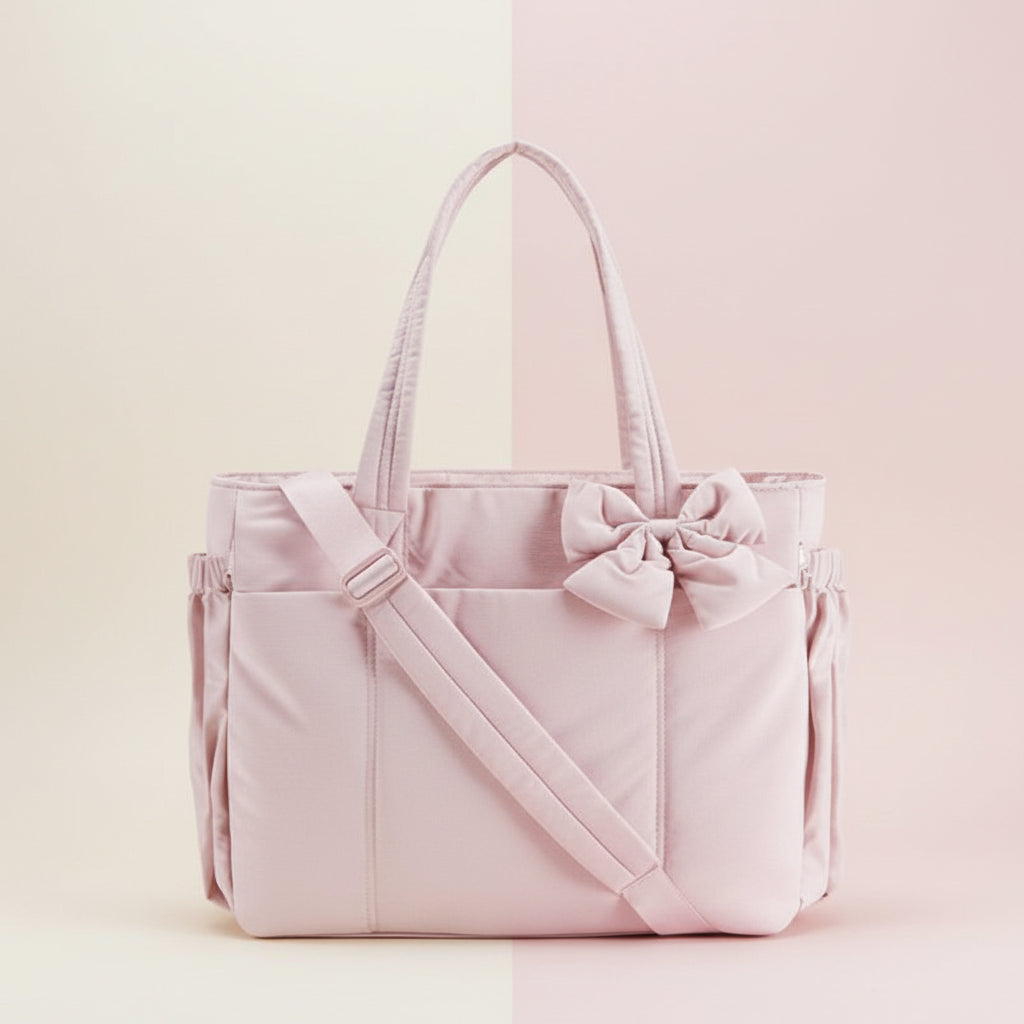 Tote Bag Womens Bow Nylon Shoulder Handbag