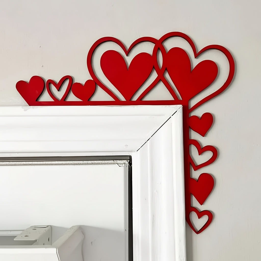 Wall Art Heart Frame Mirror Sticker Acrylic
