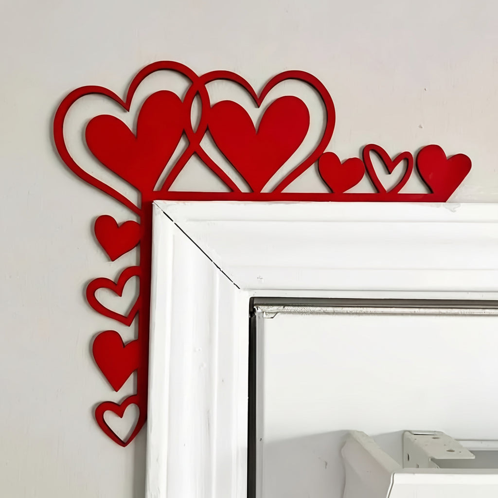 Wall Art Heart Frame Mirror Sticker Acrylic