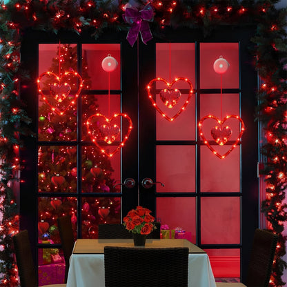 LED Lights Heart Window Suction Cup Battery