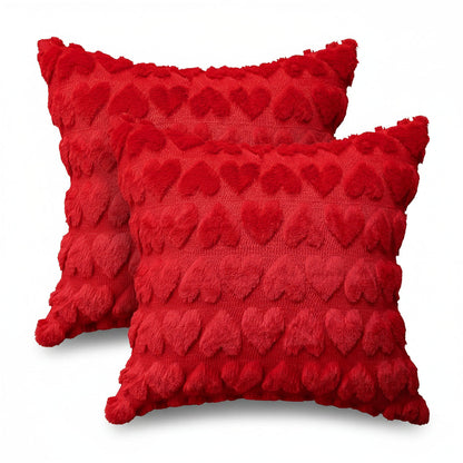 Pillow Covers Heart Pattern Pink Polyester