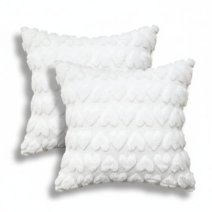 Pillow Covers Heart Pattern Pink Polyester