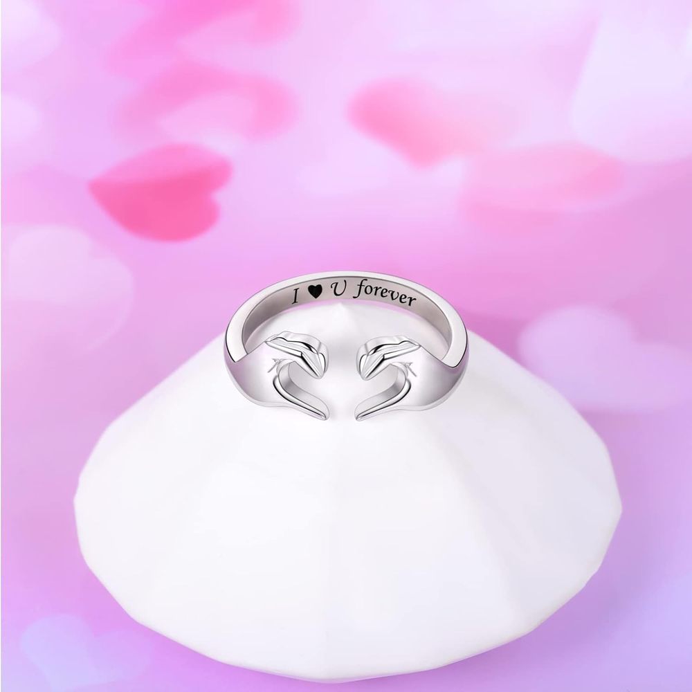 Ring Adjustable Hug Love Band White Gold