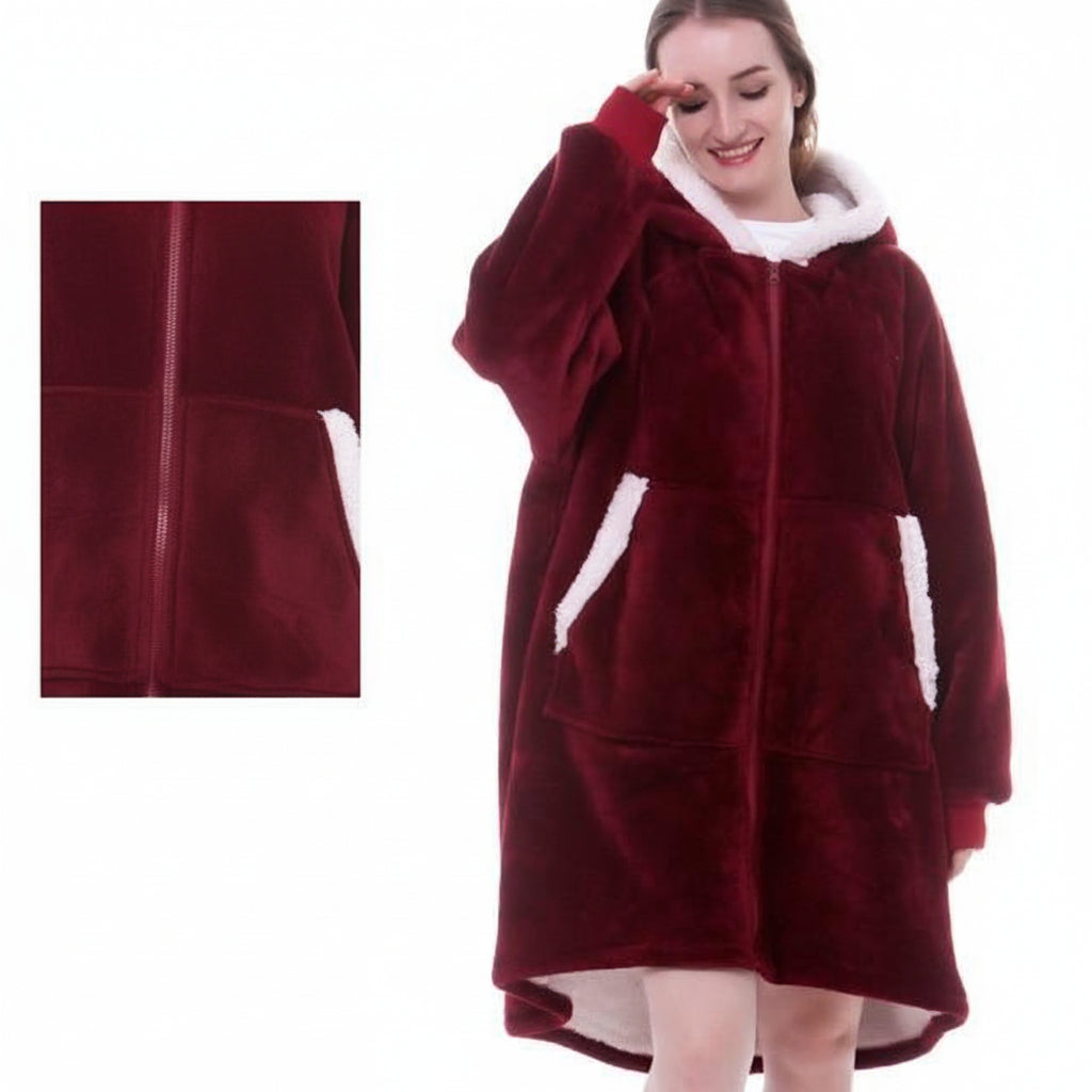 Wearable Cozy Blanket Hooded Thick Warm