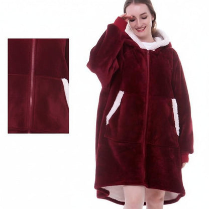 Wearable Cozy Blanket Hooded Thick Warm