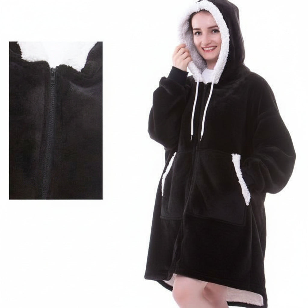 Wearable Cozy Blanket Hooded Thick Warm