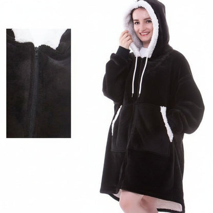 Wearable Cozy Blanket Hooded Thick Warm