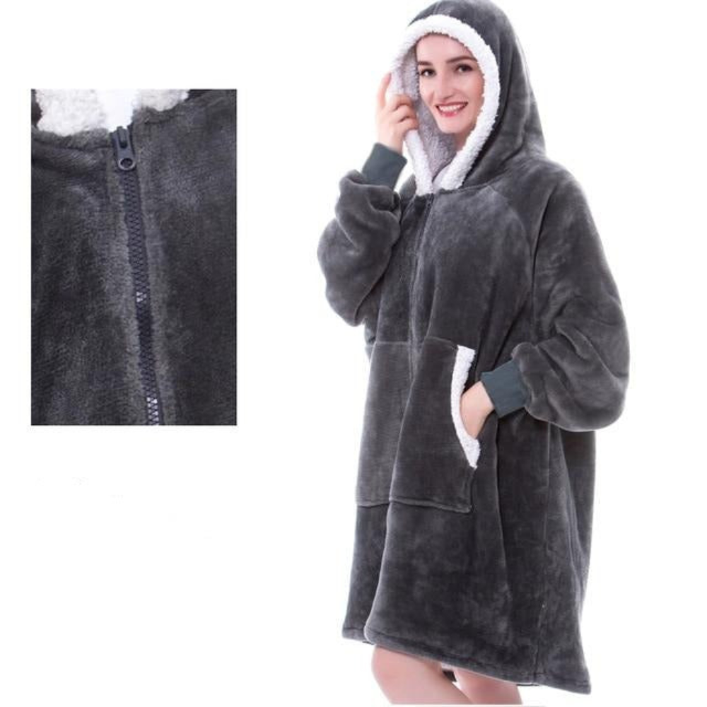 Wearable Cozy Blanket Hooded Thick Warm