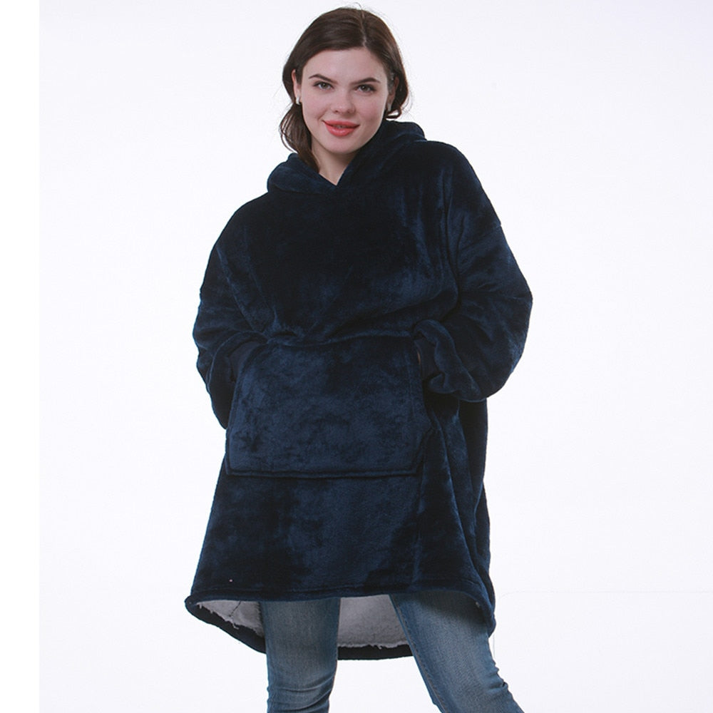 Wearable Cozy Blanket Hooded Thick Warm