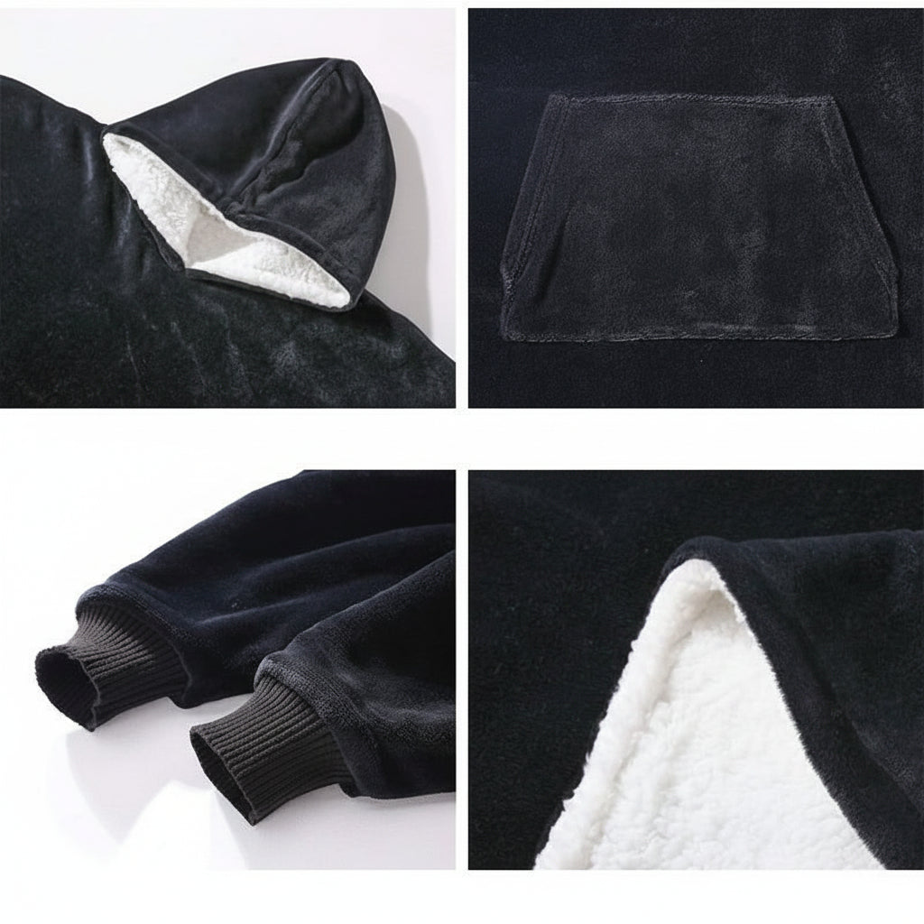 Wearable Cozy Blanket Hooded Thick Warm