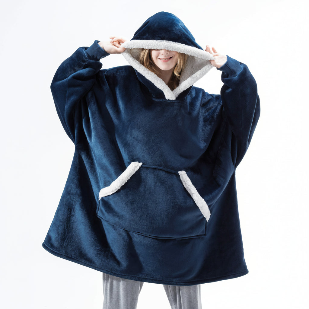 Wearable Cozy Blanket Hooded Thick Warm