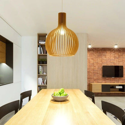 Handcrafted Wooden Pendant Light Natural