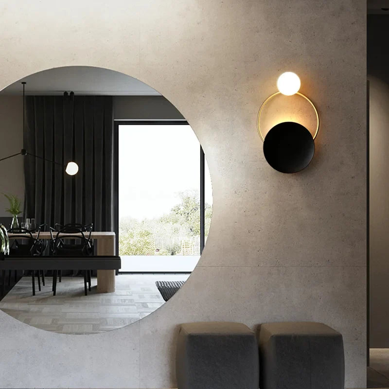 Designer Glass Wall Lamp Modern Round