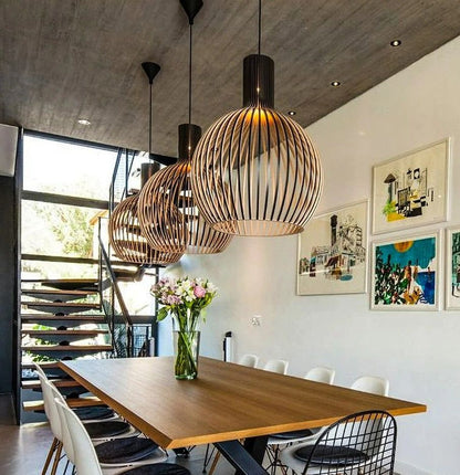 Handcrafted Wooden Pendant Light Natural