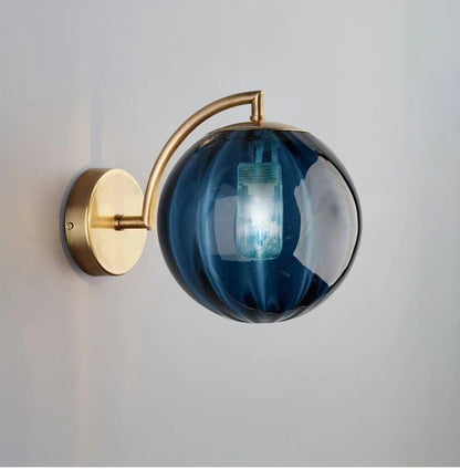 Modern Glass Ball Wall Lamp Brass &
