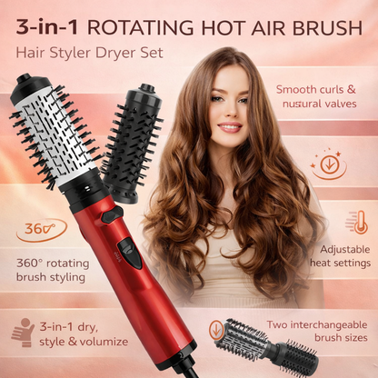 Hair Hot Air Brush Rotating Styling Dryer