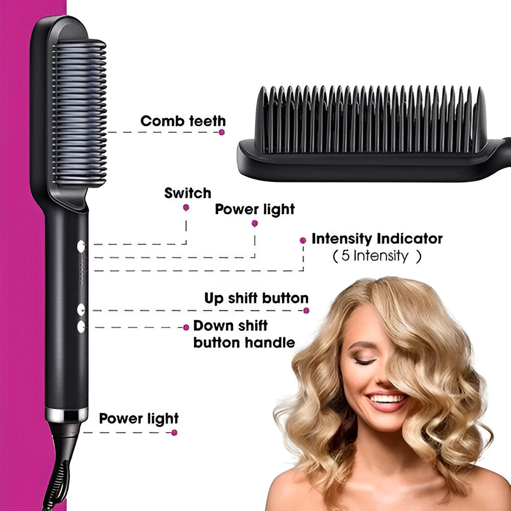 Hair Straightening Comb Heated Styling Brush