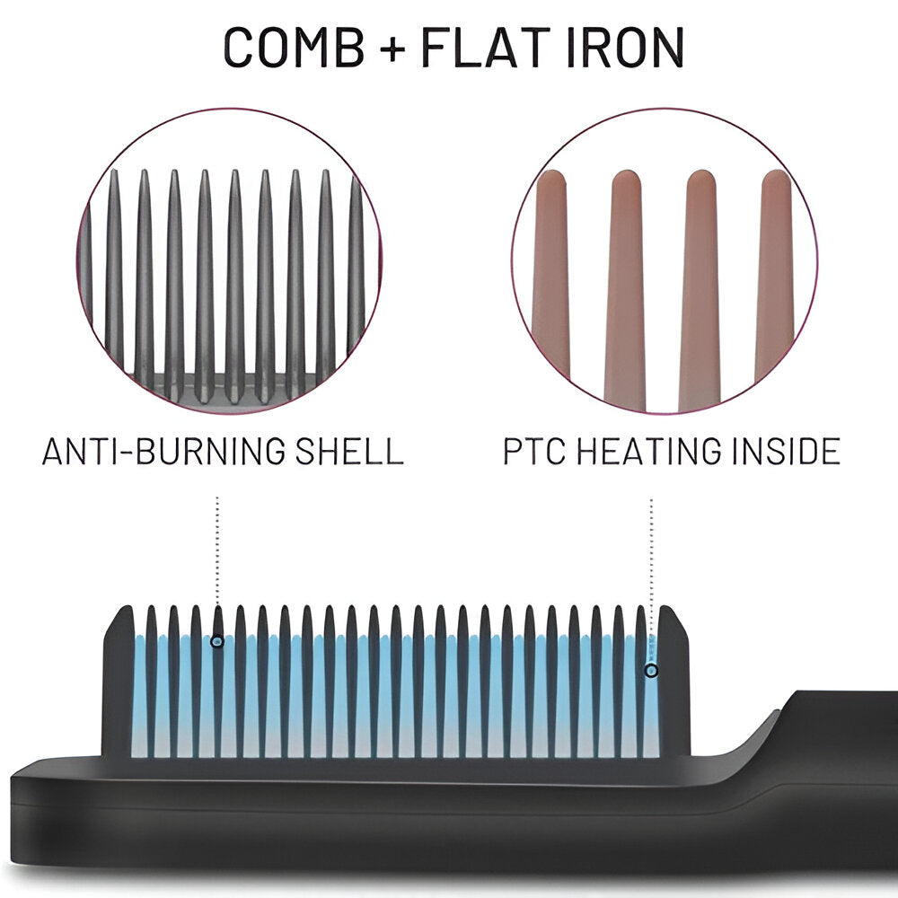 Hair Straightening Comb Heated Styling Brush