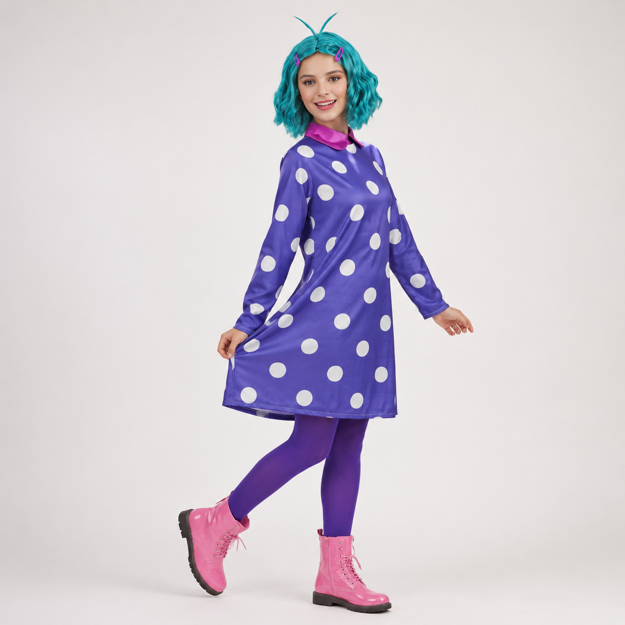 Halloween Costume Polka Dot Dress Wig