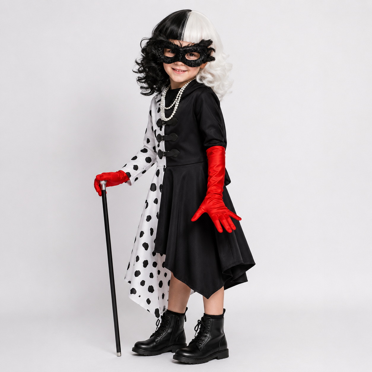 Halloween Costume Spotted Dress Cape Cosplay