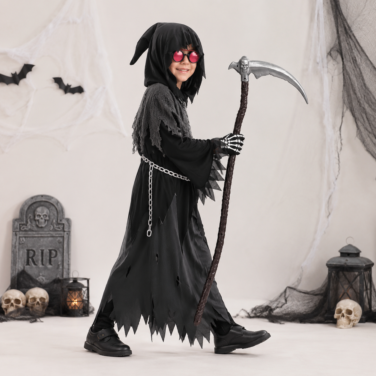 Halloween Costumes Grim Reaper Hooded Robe