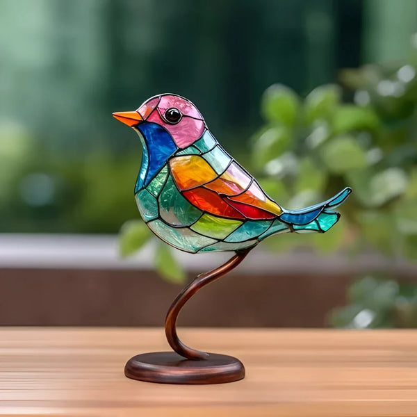 Home Decor Glass Bird Sculpture Table Accent