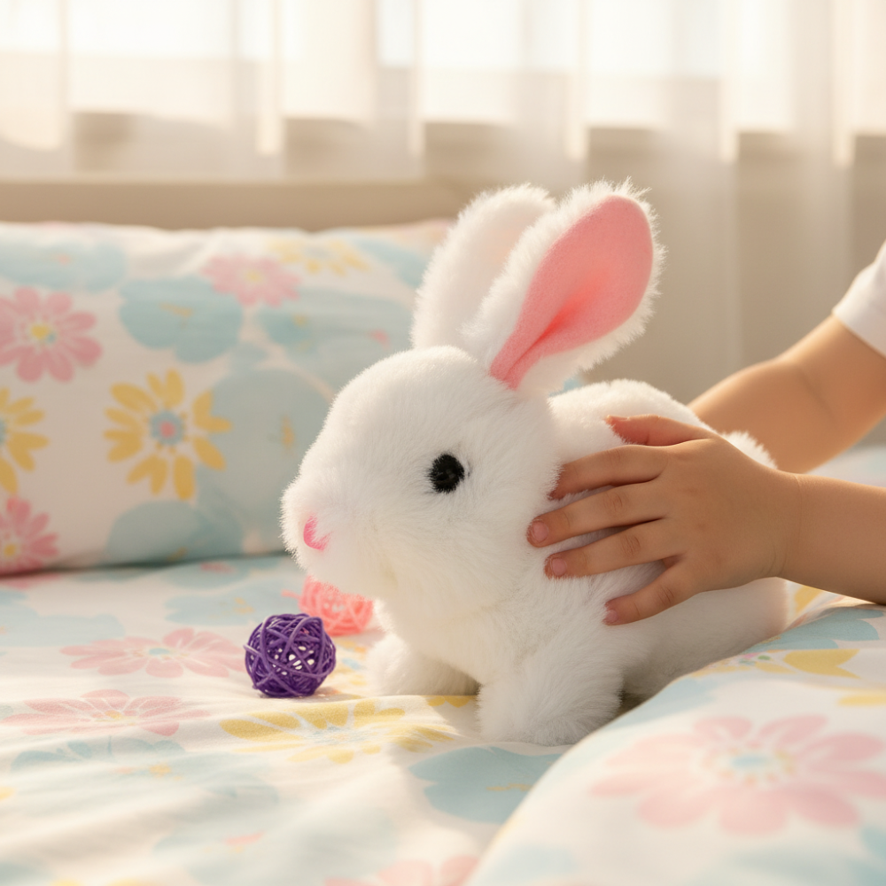 Realistic Plush Bunny Toy Interactive