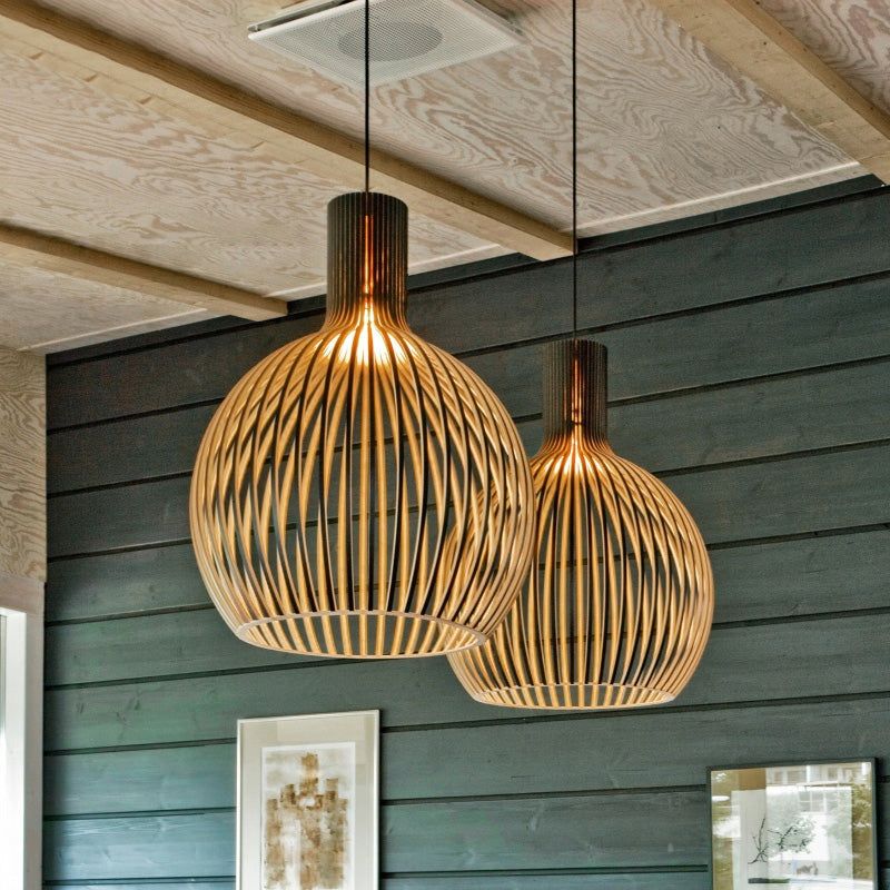 Handcrafted Wooden Pendant Light Natural