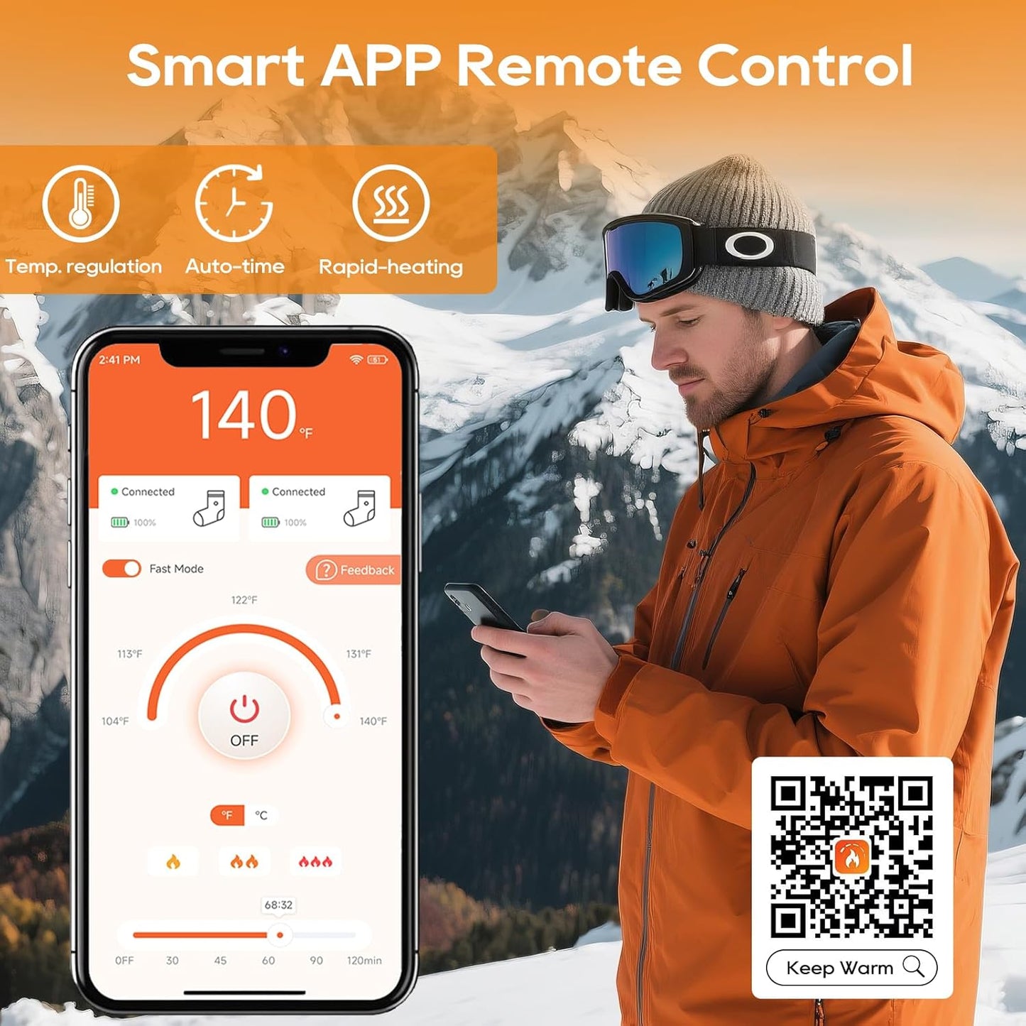 Heated Socks Temperature Control App Control