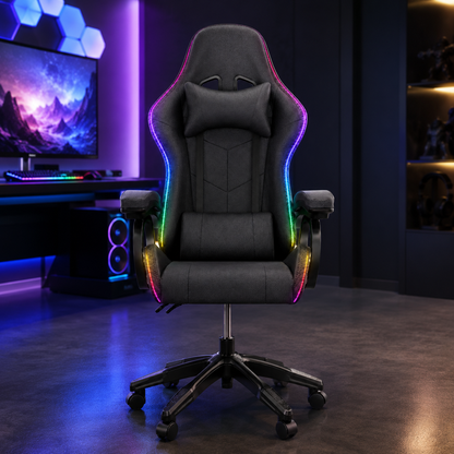 High Back Gaming Chair RGB Recline Headrest