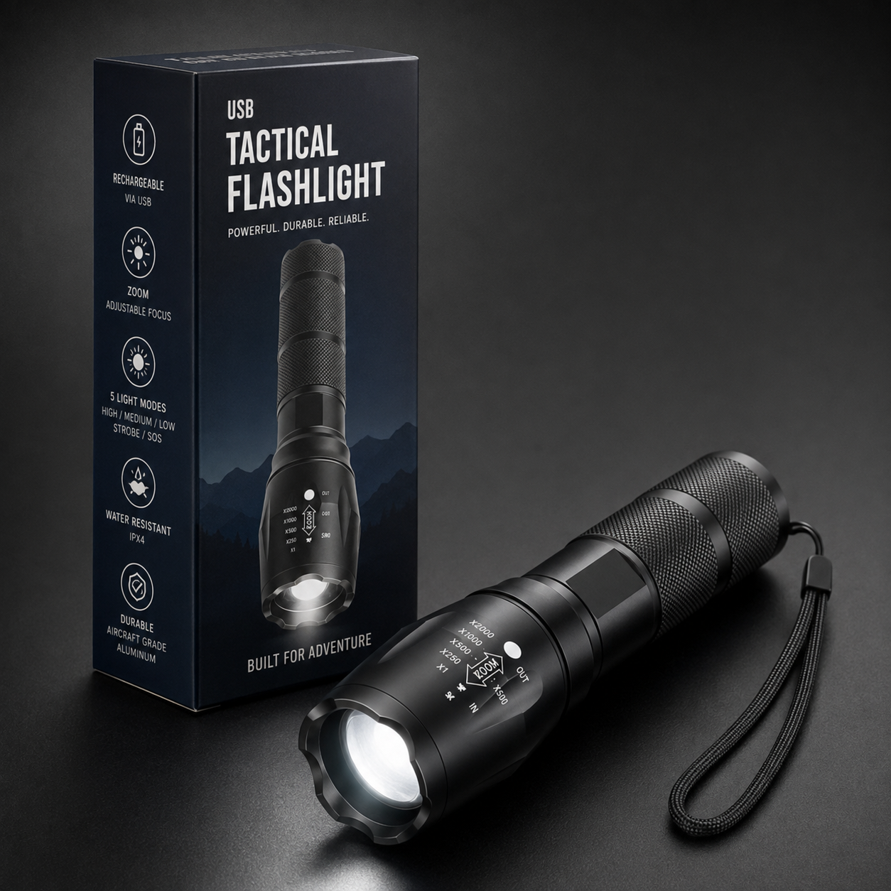 High Power Flashlight LED Tactical