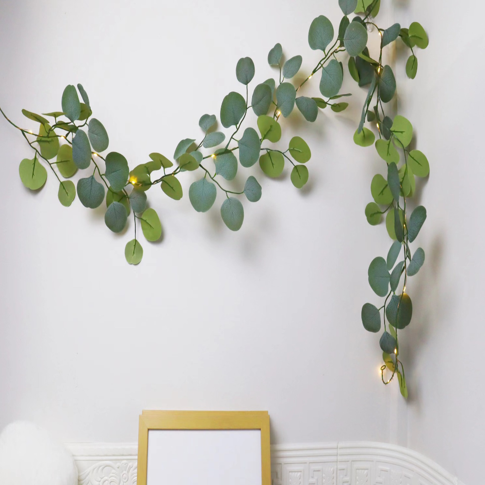 Home Decor LED Garland Eucalyptus Rattan