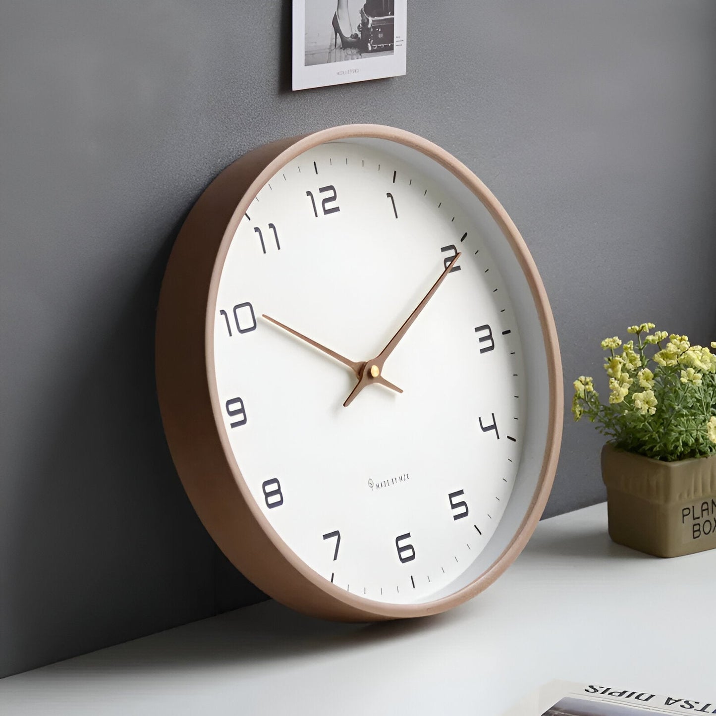Nordic Wall Clock Minimalist Wood Frame