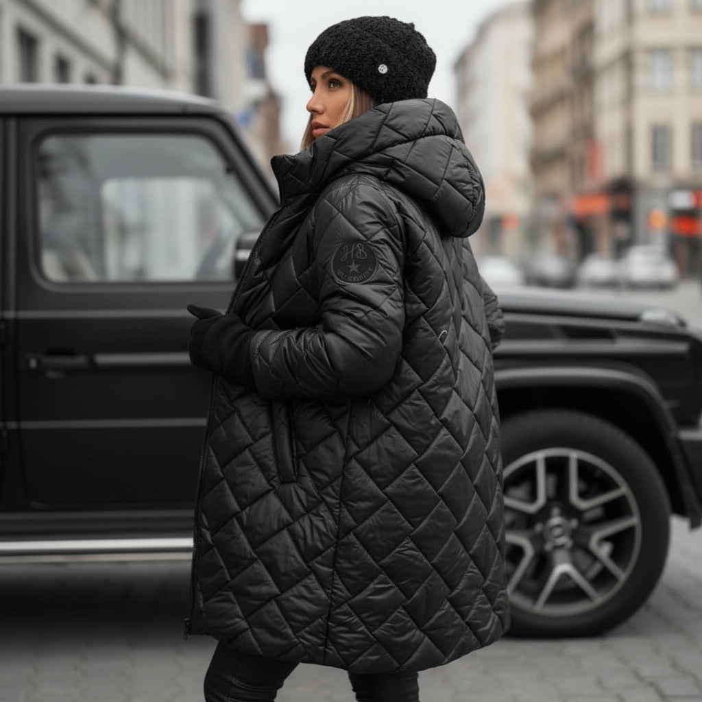 Quilted Hooded Jacket Cold Weather Warm