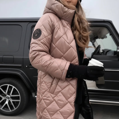 Quilted Hooded Jacket Cold Weather Warm
